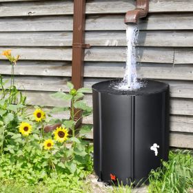 50 Gallon Folding Rain Barrel Water Collector Black