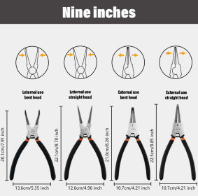 9-inch Snap Pliers 4-piece Set, Model SKQ-009 (Option: SKQ009)