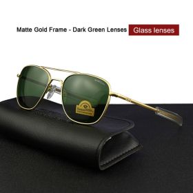 RE Sunglasses Man American Army Military Aviation Pilot Sun Glasses Glass Lens Woman Luxury Brand Vintage Metal Titanium Frame (Frame Color: RE58, Lenses Color: C8)