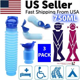Male Female Portable Urinal Travel Camping Car Toilet Pee Bottle Emergency Kit (Pack: 3 Pack)