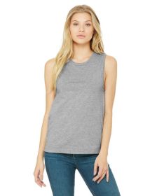Ladies' Jersey Muscle Tank - WHITE - S (Color: ATHLETIC HEATHER, size: S)