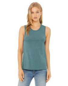 Ladies' Jersey Muscle Tank - WHITE - S (Color: HTHR DEEP TEAL, size: 2XL)