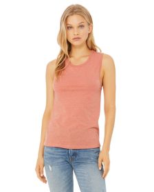 Ladies' Jersey Muscle Tank - WHITE - S (Color: HEATHER SUNSET, size: XL)