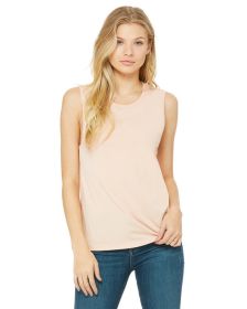Ladies' Jersey Muscle Tank - WHITE - S (Color: HEATHER PEACH, size: M)