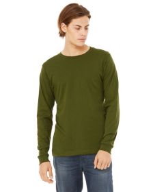 Unisex Jersey Long-Sleeve T-Shirt - RED - S (Color: OLIVE, size: XS)