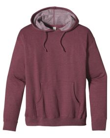 Adult Organic/Recycled Heathered Fleece Pullover Hooded Sweatshirt - BERRY - S (Color: BERRY, size: L)