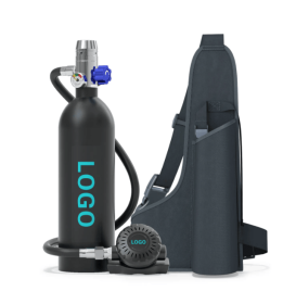 1L single-vial respirator diving equipment.  Respiratory 15-20Minutes snorkel mask snorkeling tube protective back bag, diving gas cylinder (PSS400Pro-A-BLACK: PSS400Pro-A-BLACK)
