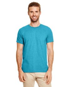 Pack Of 5 Gildan G640 Adult Softstyle T-Shirt (Color: HTR GALOPGS BLUE, size: L)