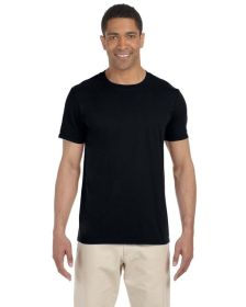 Pack Of 5 Gildan G640 Adult Softstyle T-Shirt (Color: Black, size: L)