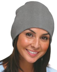 Bayside BA3810 100% Acrylic Beanie (Color: DARK ASH, size: OS)