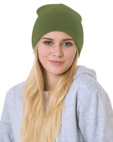 Bayside BA3810 100% Acrylic Beanie (Color: OLIVE, size: OS)