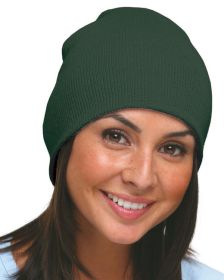 Bayside BA3810 100% Acrylic Beanie (Color: FOREST GREEN, size: OS)