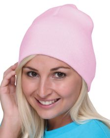 Bayside BA3810 100% Acrylic Beanie (Color: Pink, size: OS)