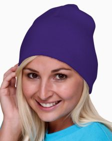 Bayside BA3810 100% Acrylic Beanie (Color: Purple, size: OS)