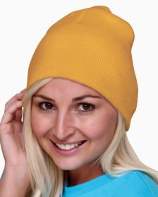Bayside BA3810 100% Acrylic Beanie (Color: GOLD, size: OS)