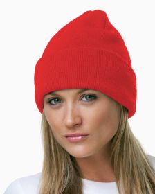 Bayside BA3825 100% Acrylic Knit Cuff Beanie (Color: Red, size: OS)