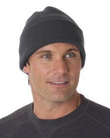 Bayside BA3825 100% Acrylic Knit Cuff Beanie (Color: CHARCOAL, size: OS)