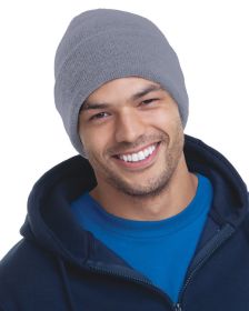 Bayside BA3825 100% Acrylic Knit Cuff Beanie (Color: GRAPHITE, size: OS)